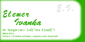 elemer ivanka business card